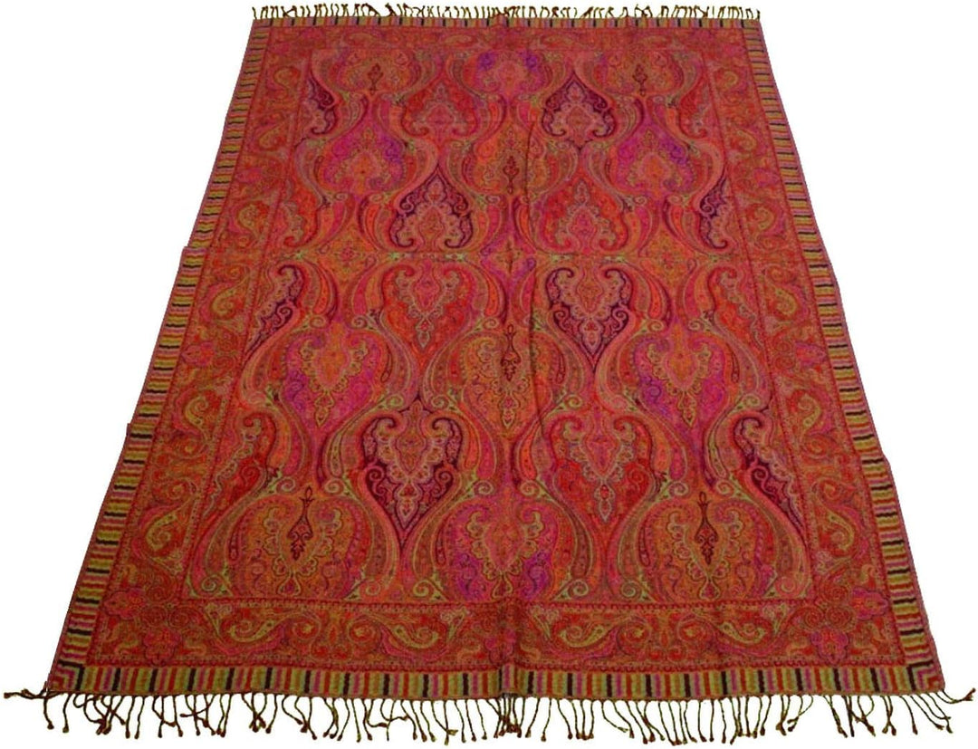 Lorenzo Cana Luxus Wolldecke Jacquard gewebt aus feinster Wolle vom Merino - Lamm Paisley Wohndecke