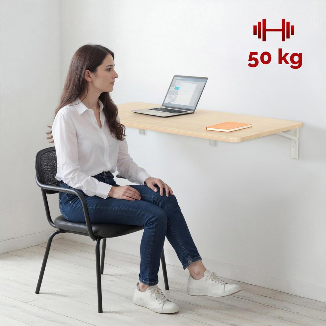 Maclean MC-128 Faltbares Wandregal 100x40 cm, Tragkraft 50 kg, Klapptisch mit Sicherheitsverriegelun