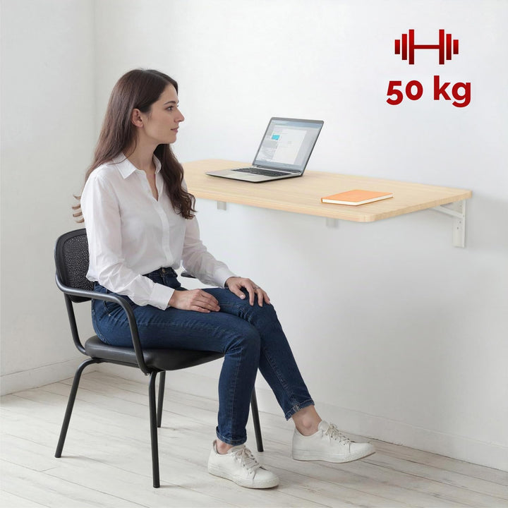 Maclean MC-128 Faltbares Wandregal 100x40 cm, Tragkraft 50 kg, Klapptisch mit Sicherheitsverriegelun