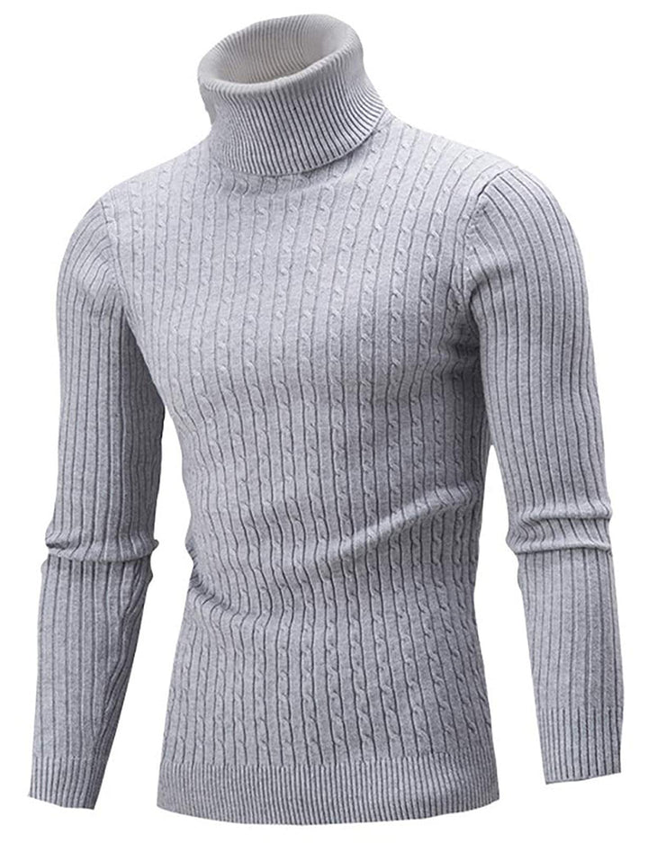 AIDEAONE Rollkragenpullover Herren Stehkragenpullover Winter Pullover Rollkragenstrickpullover Rollk