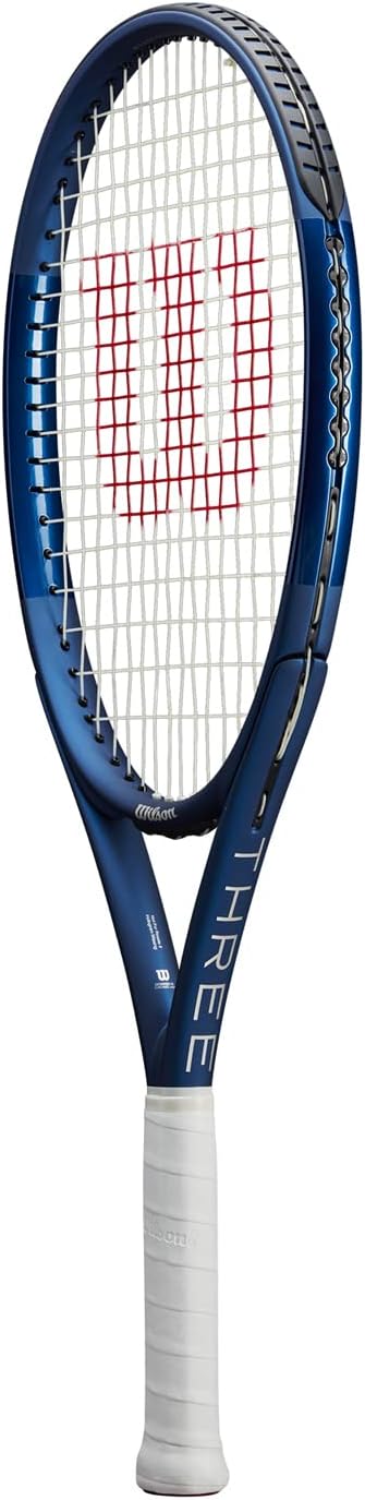 Wilson Tennisschläger Triad Three, Carbonfaser, Kopflastige Balance, 277 g 3 Blue, 3 Blue