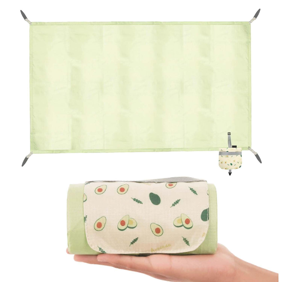 Mini Picknickdecke, wasserdichte Sandfeste, Grün Campingdecke, 150×100CM Stranddecke, Leichtgewichti
