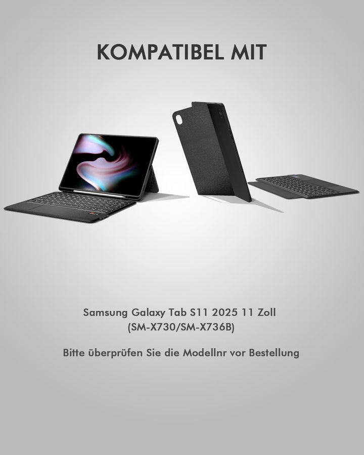 Doohoeek Tastatur Hülle mit LCD-Display für Samsung Galaxy Tab S11 2025 11 Zoll(SM-X730/736B) – Abne