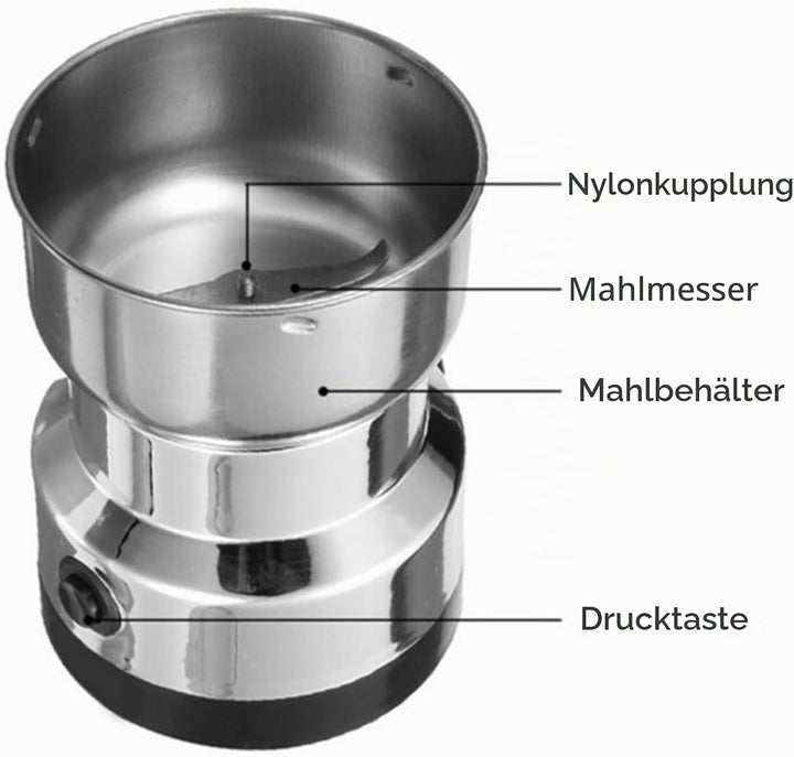 BRRNOO Elektrische Getreidemühle, Multifunktions-Smash-Maschine, Kaffeebohnenmühle mit Transparenter