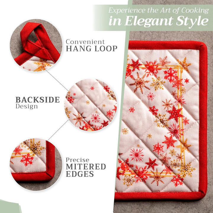Maison d' Hermine Topflappen, 100% Baumwolle, 2er-Set (20cm x 20cm) Hotpads, hitzebeständig, mit Sch