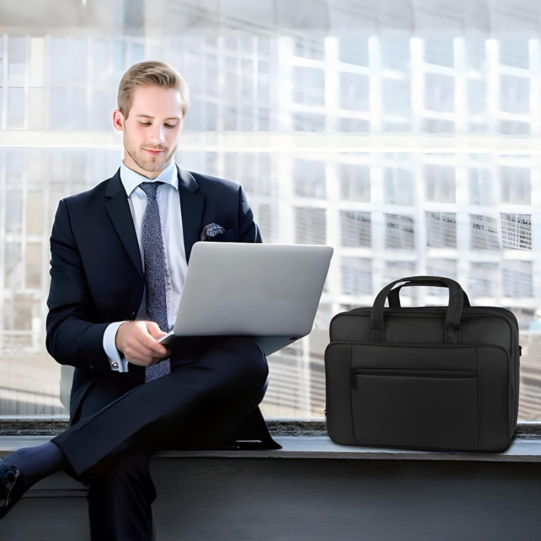 Mancro Aktentasche Herren Damen, 17 Zoll Business Laptoptasche Gross, wasserdichte Umhängetasche Mes