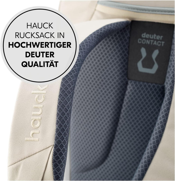 hauck Pack N Walk, Beige Sage - Wickelrucksack und Wickeltasche 22 Liter mit Innentaschen, Aussenfäc