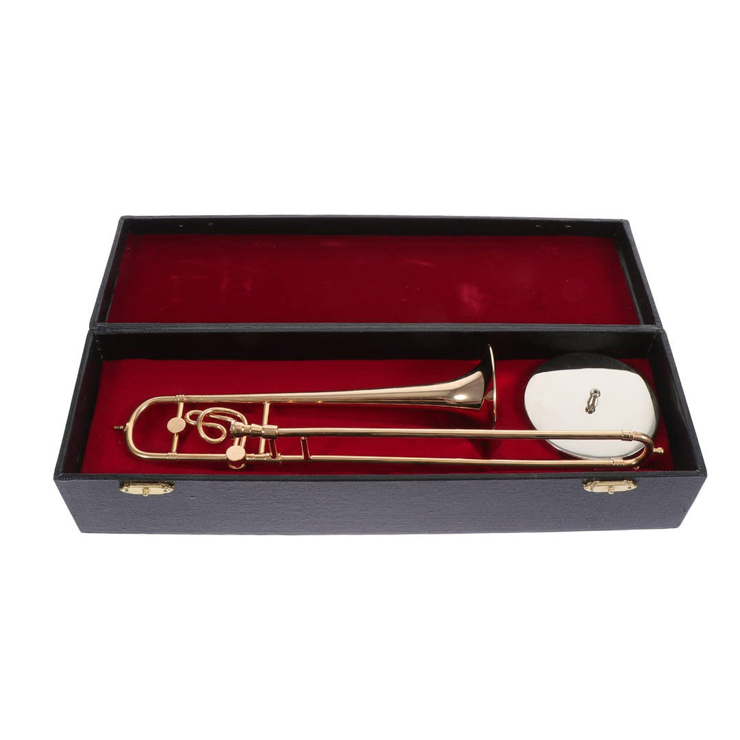 HEALLILY Miniatur Posaune Modell 4.3 Zoll Kleine Trombone Spielzeug Dekorative Blechblasinstrument F
