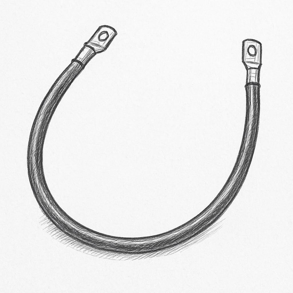 Exoda Hochleistungsbatteriekabel 50 mm² 50cm M10 Schwarz flexibles Kabel für Auto Boot Motorrad bis