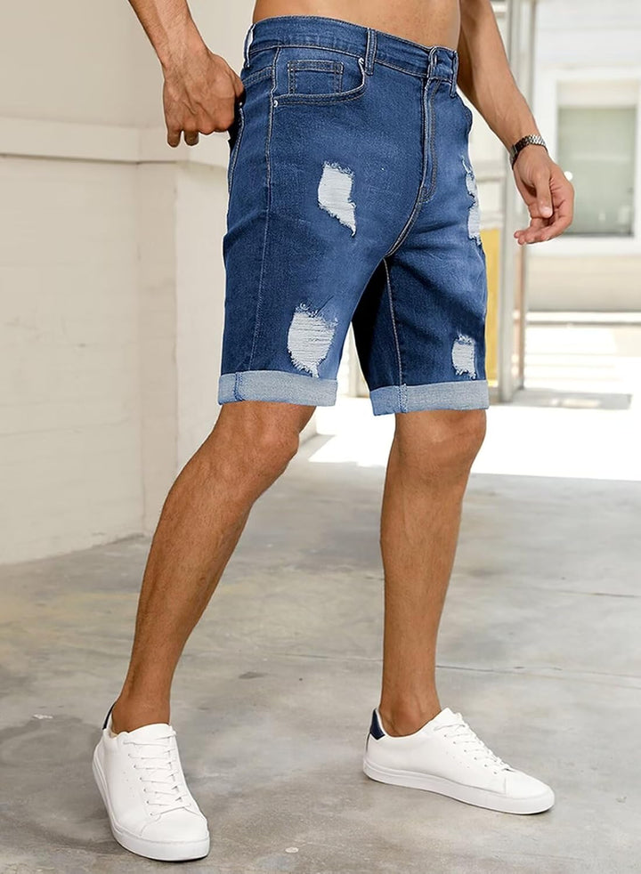 Meilicloth Jeans Shorts Kurze Herren Shorts Sommer Denim Western Casual C Blau XXS, C Blau XXS