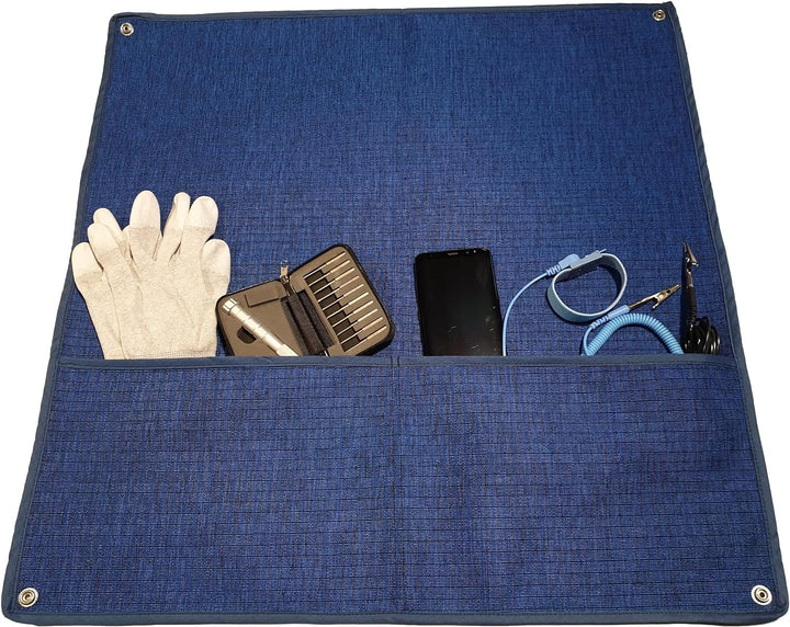 Minadax Innovative Anstistatik Arbeitsmatte 60cm x 60cm | Antistatisches ESD Gewebe - High-Tech-Text