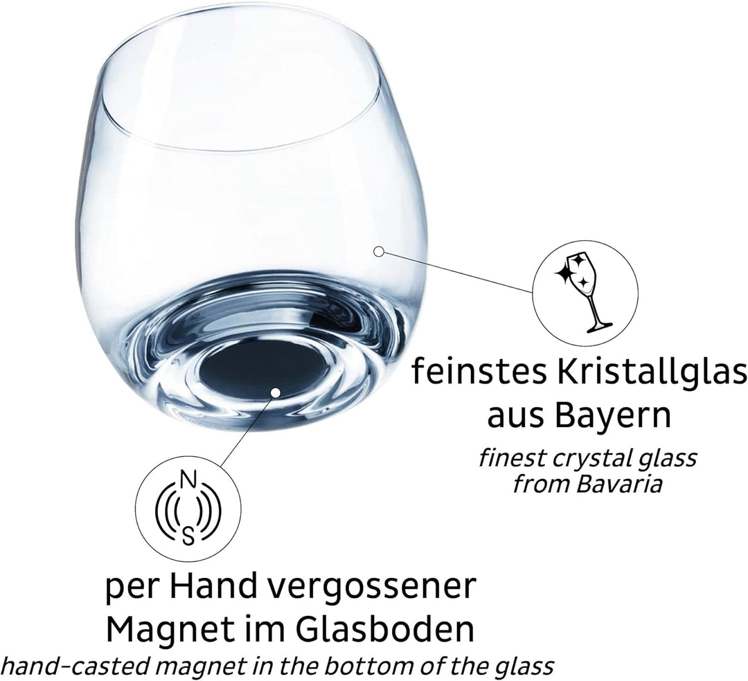 silwy® Magnetgläser, feine Kristallgläser mit perfekt integrierten Magneten und metallischen Nano-Ge