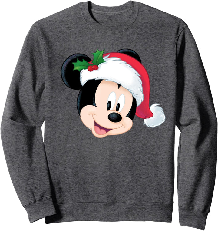 Disney Mickey Mouse in Santa Hat Holiday Sweatshirt