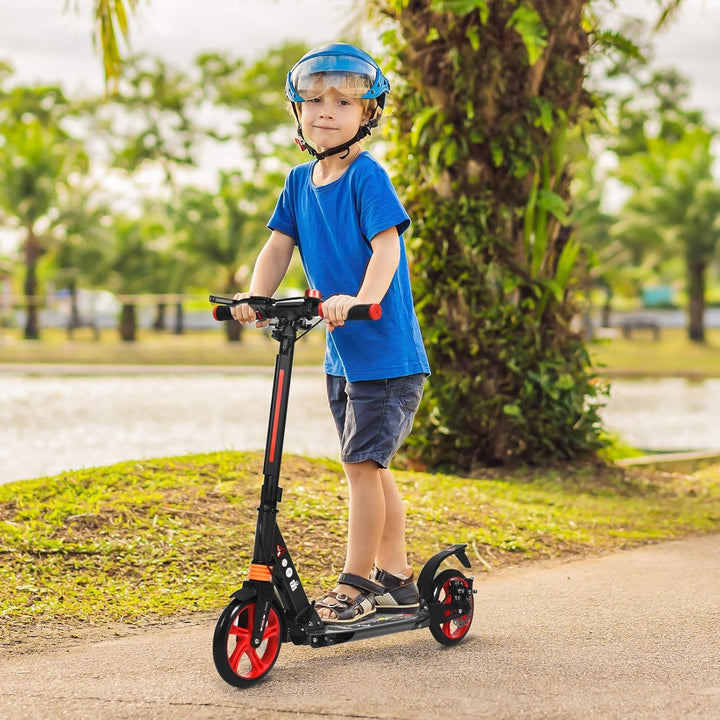 KOMFOTTEU Tretroller klappbar & höhenverstellbar, Scooter mit PU-Räder & Kingel, Kickscooter Cityrol