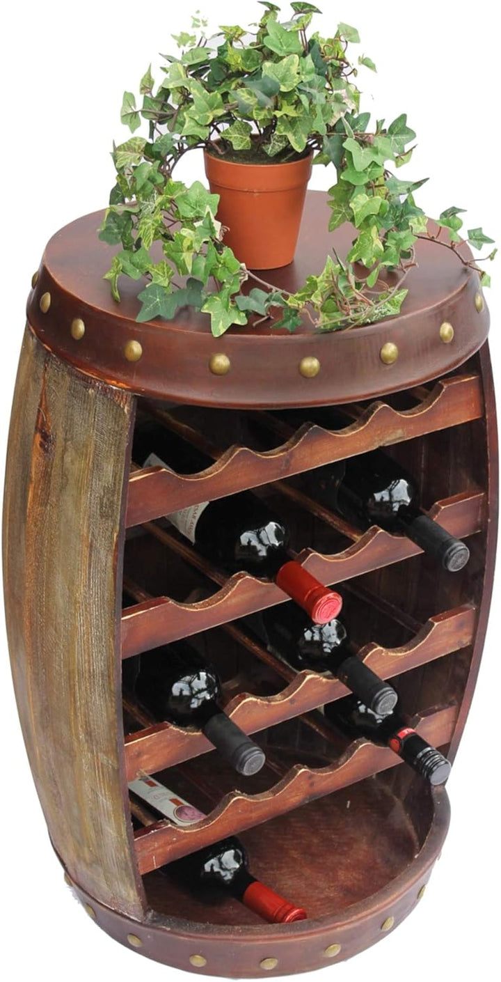 DanDiBo Weinregal Holz mit Ablage Weinfass 1546 Fass 70cm Flaschenregal Flaschenständer Weinständer