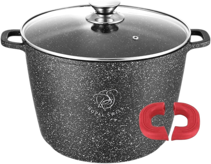 Royal Swiss® Induktionskochtopf – Induktionspfanne mit abnehmbaren Griffen – Ø 28 cm/10.5 Liter – Su