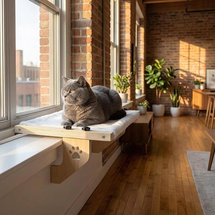 Heizungsliege Hängende Katzenhängematte, Katzen Fensterliege mit Montagezubehör Balkon Katzenbett We