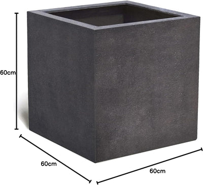 ESCHBACH® Pflanzkübel Cube 60 Espresso Anthrazit Quadratisch XL * 60 x 60 x 60 cm * 10 Jahre Garanti