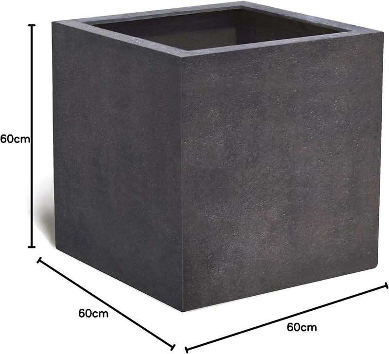 ESCHBACH® Pflanzkübel Cube 60 Espresso Anthrazit Quadratisch XL * 60 x 60 x 60 cm * 10 Jahre Garanti