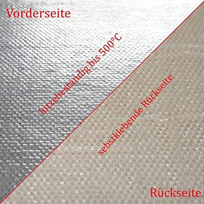 Hitzeschutzmatte 50cm x 100cm Hitzeabweisend selbstklebend Krümmer Auspuff Auto 1016123