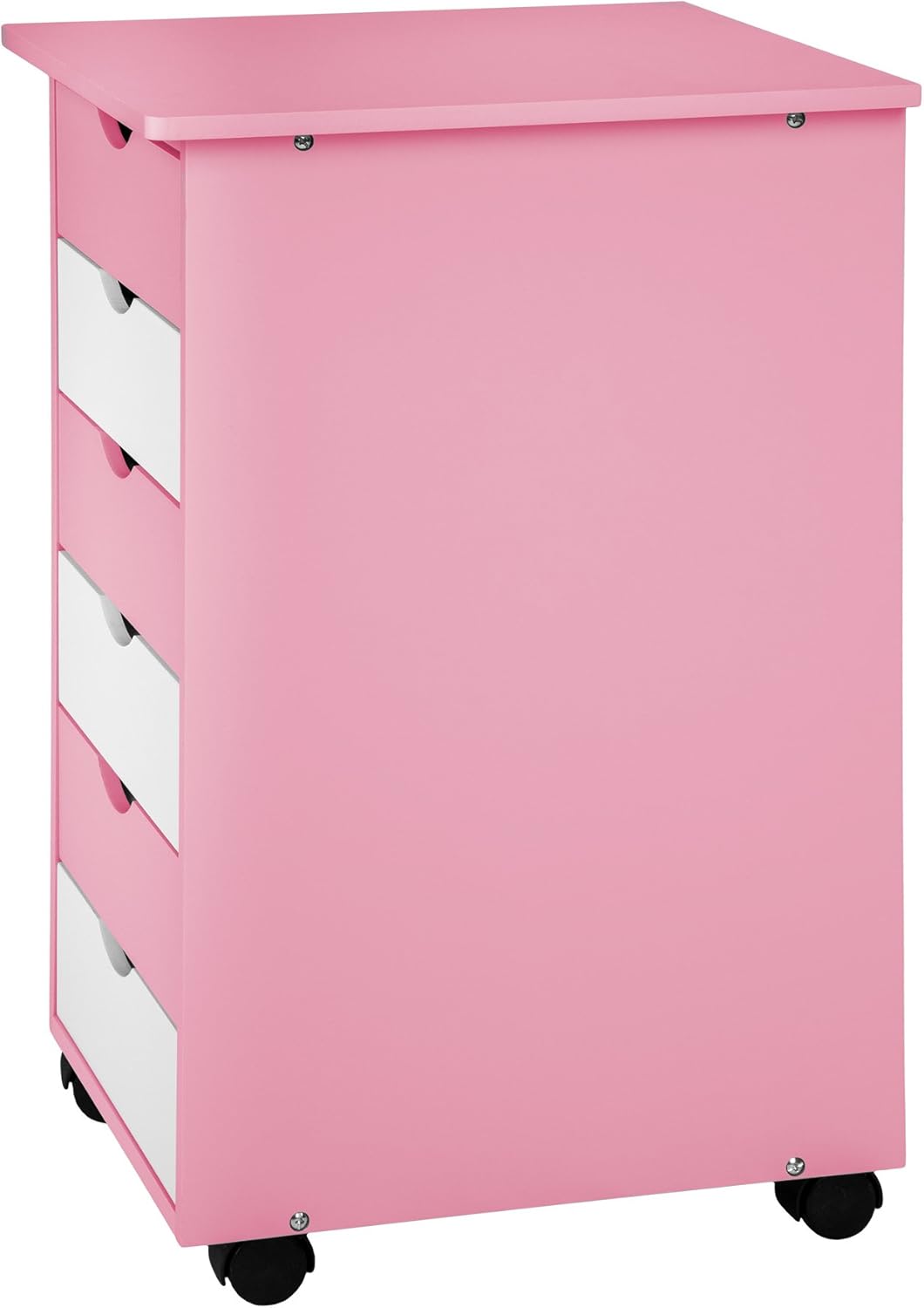 TecTake 800055 Rollcontainer mit Rollen und 6 Schubladen - diverse Farben - (Pink | Nr. 400924), Pin