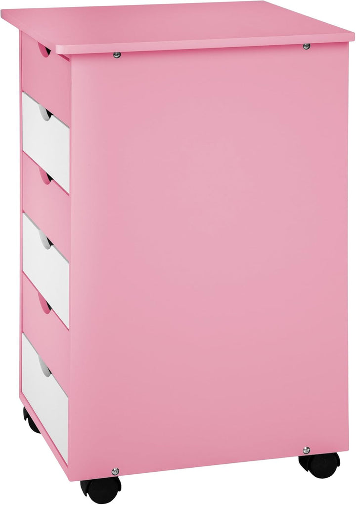 TecTake 800055 Rollcontainer mit Rollen und 6 Schubladen - diverse Farben - (Pink | Nr. 400924), Pin