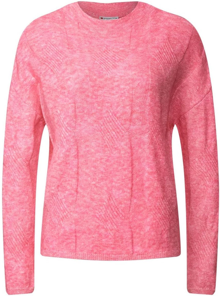 Street One Damen Pullover Weicher Mittelstrick Rosa Pink Meliert 44 Winter Rose Melange, 44 Winter R