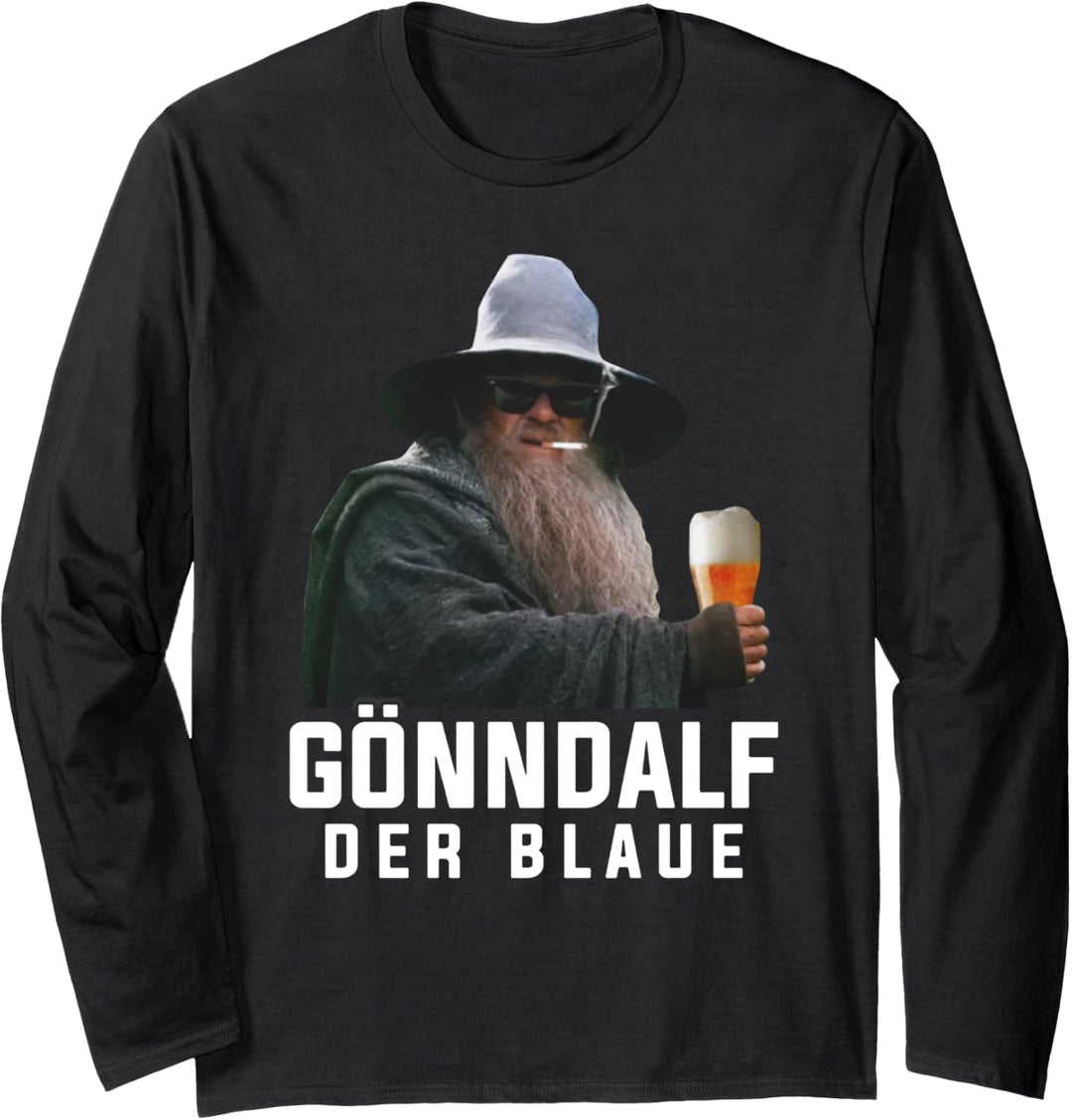 Gönndalf der blaue biertrinker saufen bier beer Langarmshirt