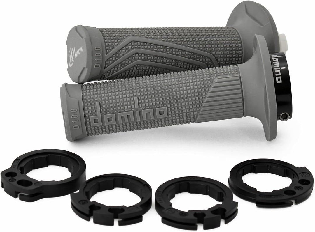 Motorrad Dominó schnell gasgriff mit Griffen für Cross, Trial, Pitbike (Grau), grau