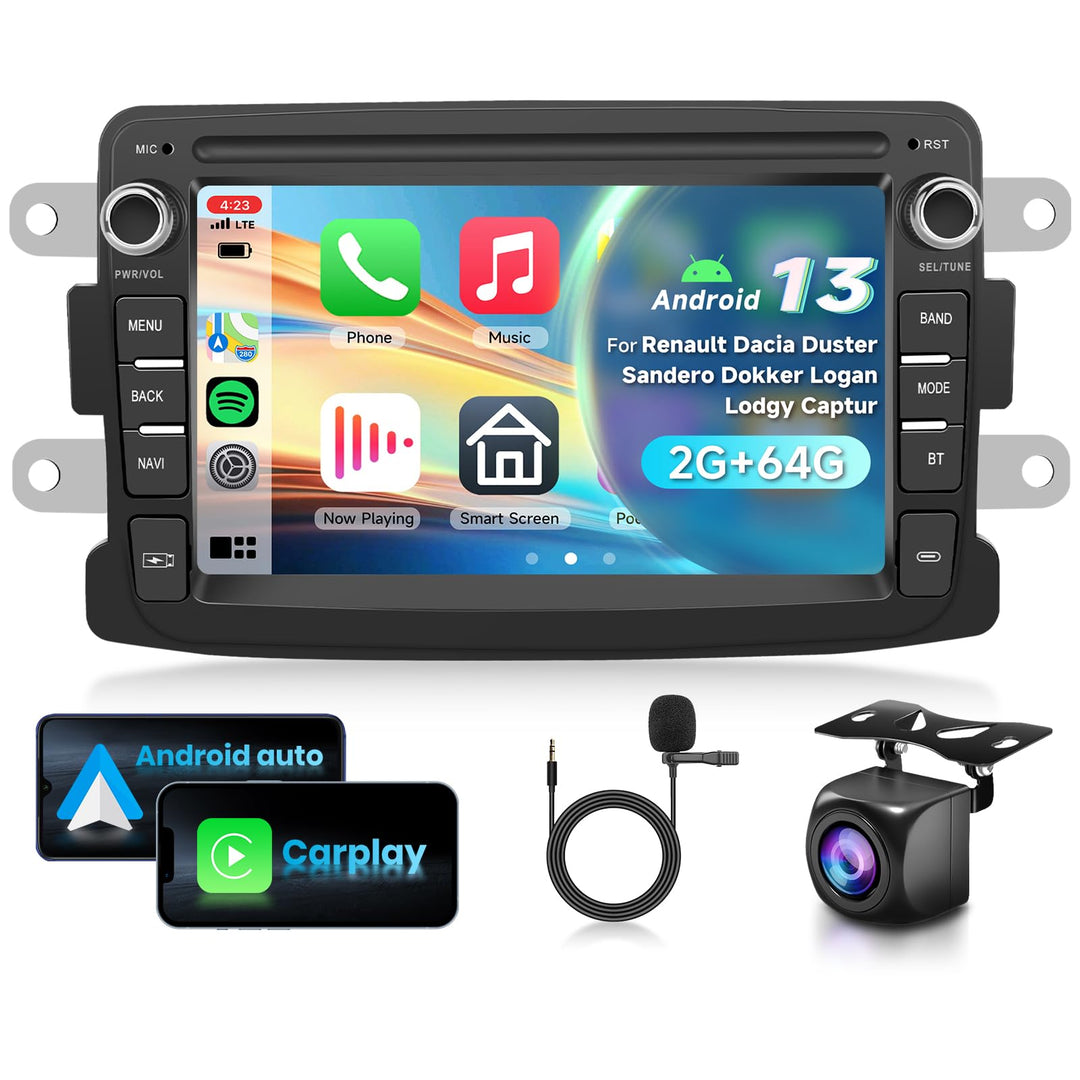 2G&amp;64G 7" Autoradio Für Renault Dacia Duster Sandero Dokker Logan Lodgy Captur mit Carplay Android A