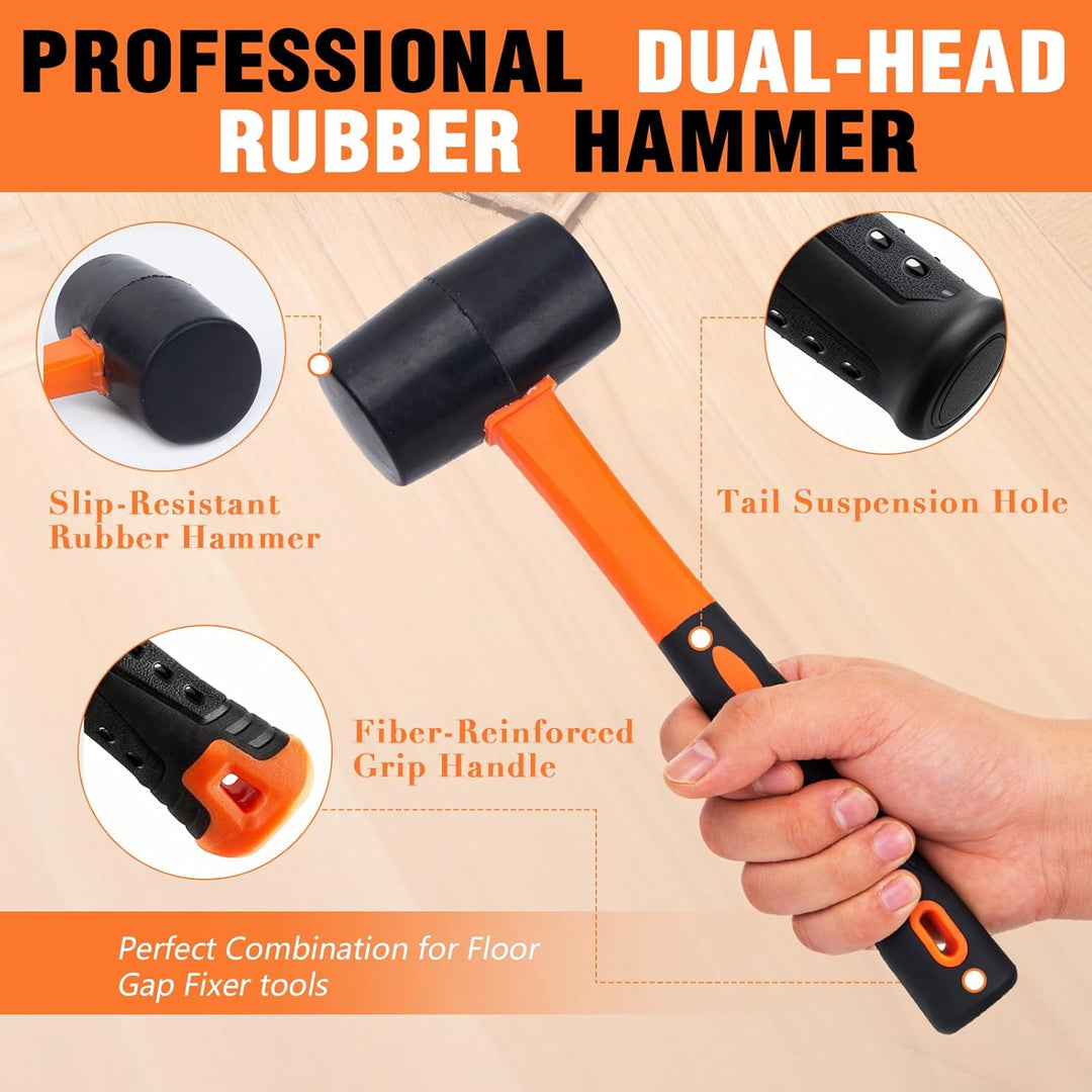 BRGD Bodenspalt Reparaturwerkzeug mit Gummihammer, Ergonomischer Bodenritzen Greifer mit Saugnapf fü