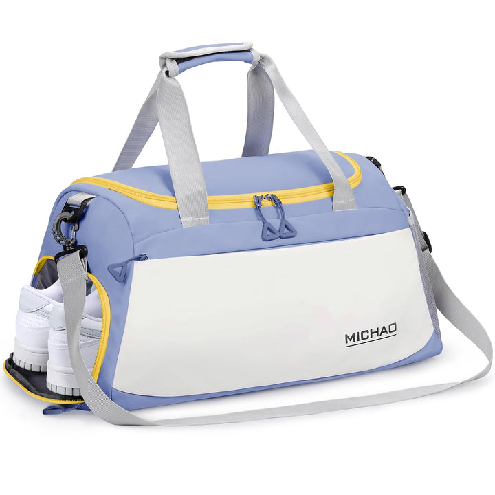 Reisetasche Gross Sporttasche Damen 48x23x27 mit Schuhfach und Nassfach Wasserfest Handtasche, Duffl