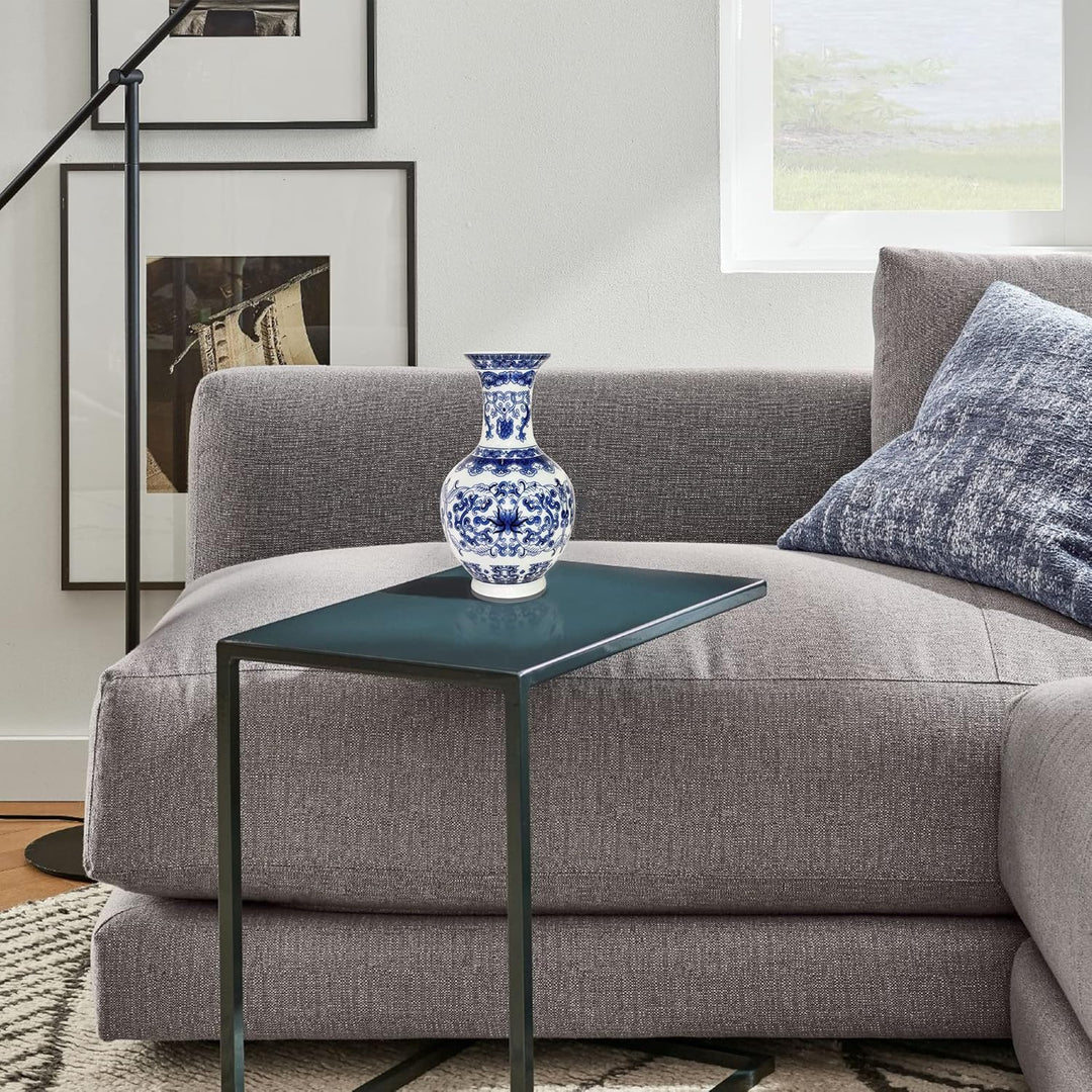fanquare Kleine Blaue und Weisse Porzellan Vase, Chinesische Vasen Deko, Traditionelle Keramik Blume