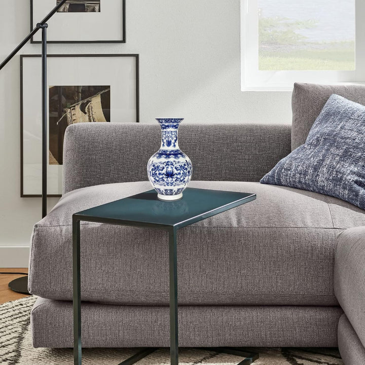 fanquare Kleine Blaue und Weisse Porzellan Vase, Chinesische Vasen Deko, Traditionelle Keramik Blume
