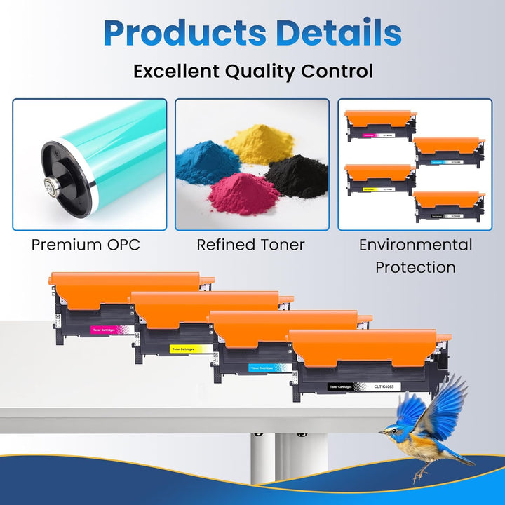 Jhaan CLT-P406C CLT-K406S Multipack Toner Kompatibel für Samsung CLX 3305 Toner Schwarz Samsung CLP