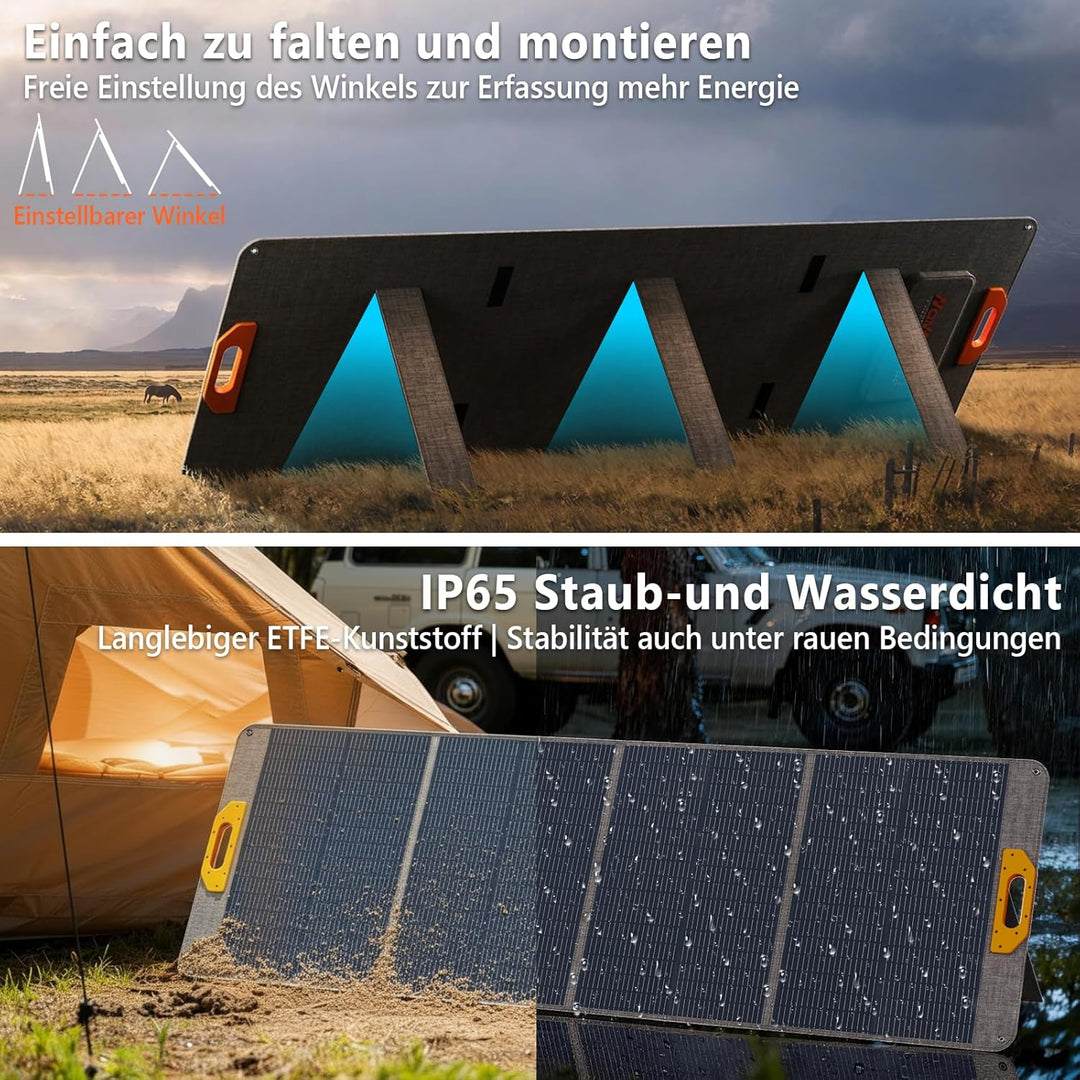 200W Faltbares Solarmodul, Monokristall Silizium Solarmodul, geeignet für Powerbanks, Solaranlagen,