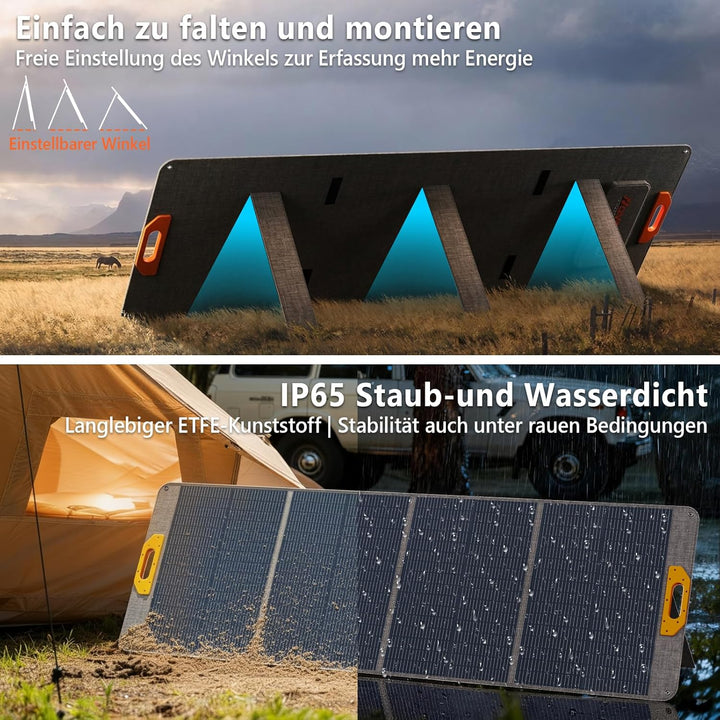 200W Faltbares Solarmodul, Monokristall Silizium Solarmodul, geeignet für Powerbanks, Solaranlagen,