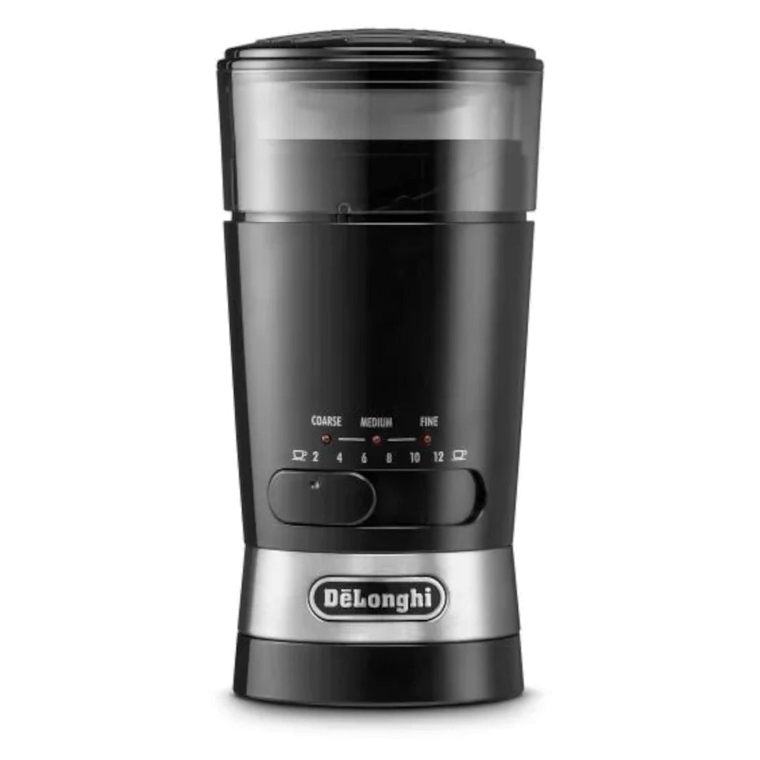 De'Longhi Kaffeemühle KG210 – elektrische Mühle für ganze Kaffeebohnen, Gewürze und Nüsse, rostfreie