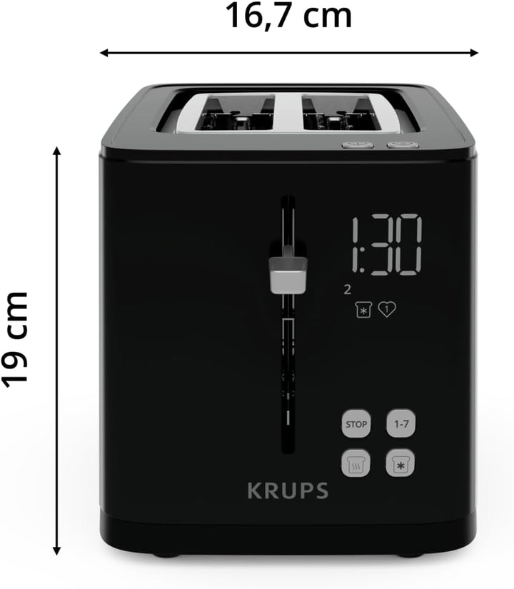 Krups KH6418 Smart'n Light Toaster | Zwei-Scheiben-Toaster | Digitaldisplay | 7 Bräunungsstufen | he