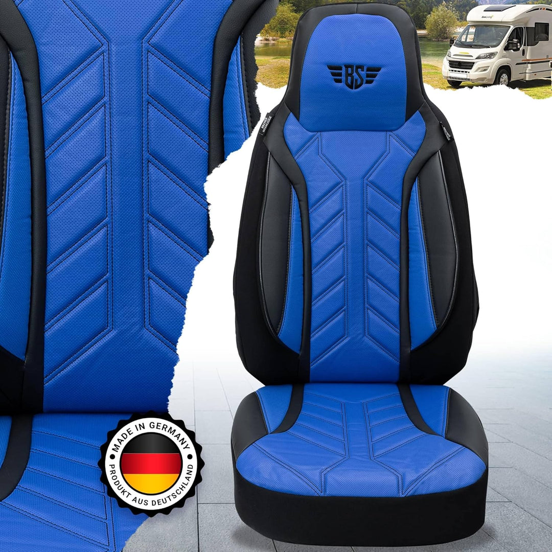 BREMER SITZBEZÜGE Wohnmobil Schonbezüge für FIAT Ducato Jumper Boxer DPL506 DPL506 - Schwarz/Blau, D