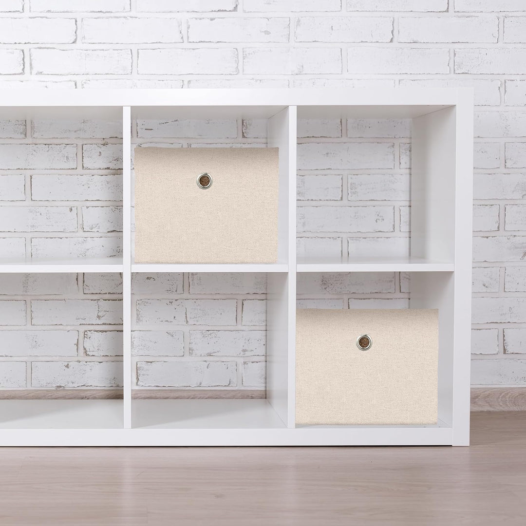 Relaxdays Aufbewahrungsbox, kleine Ordnungsbox aus Stoff, 2er-Set, HBT: 16 x 20,5 x 25 cm, Faltbarer