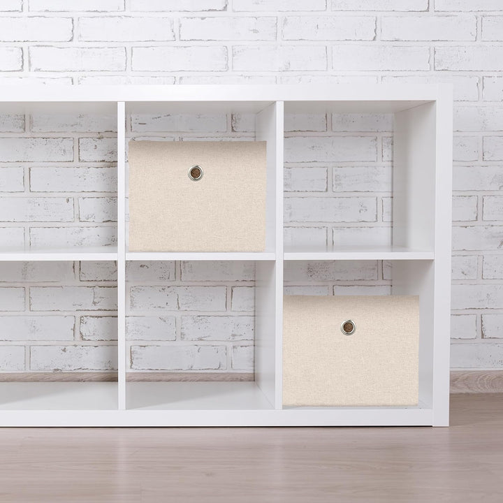Relaxdays Aufbewahrungsbox, kleine Ordnungsbox aus Stoff, 2er-Set, HBT: 16 x 20,5 x 25 cm, Faltbarer