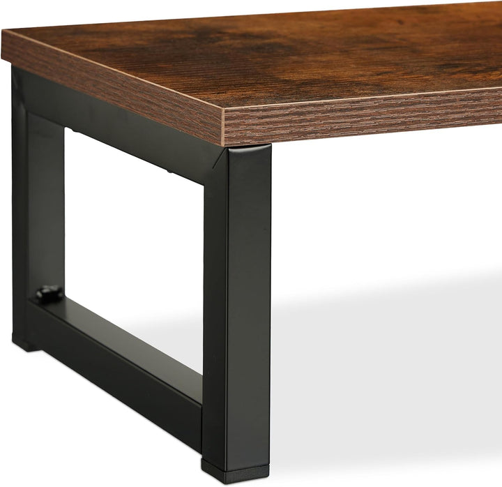 Relaxdays Monitorständer, Bildschirmerhöhung für Schreibtisch, HxBxT: 15 x 40 x 23 cm, Industrial De