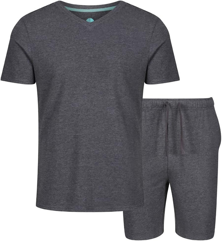 Light & Shade Pyjama-Set mit Oberteil und kurzer Hose für Herren, Holzkohle Mergel, S S Holzkohle Me