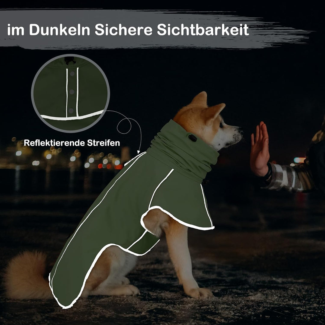 Hunderegenmantel - Wasserdichter Regenjacke für Hunde, Einstellbare Regenmantel für Mittlere, Grosse