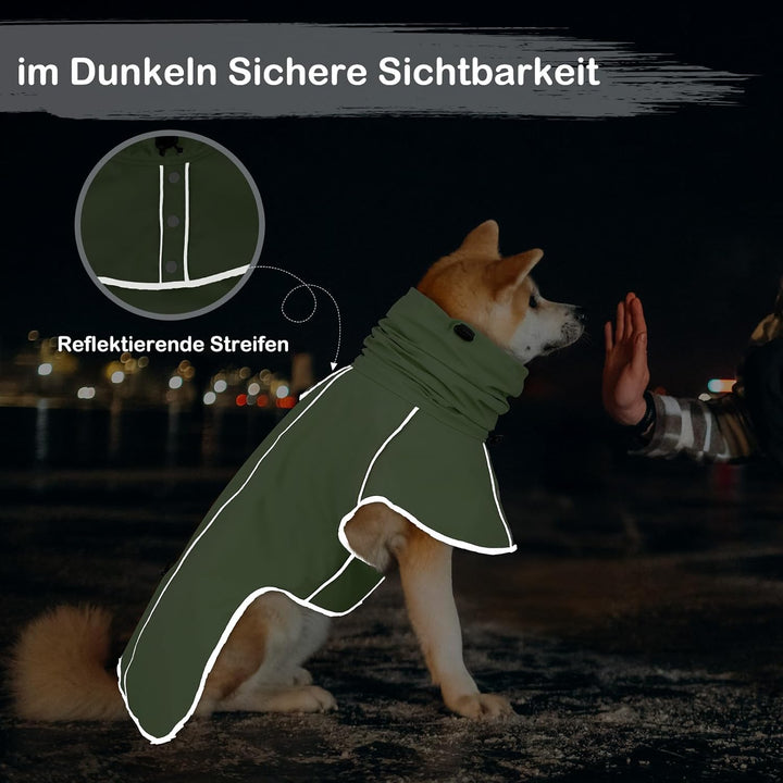 Hunderegenmantel - Wasserdichter Regenjacke für Hunde, Einstellbare Regenmantel für Mittlere, Grosse