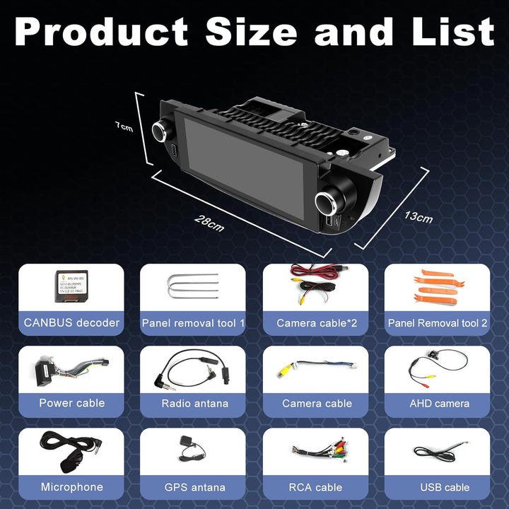 Autoradio für FIAT 500 2007-2015 mit Android Auto und CarPlay Wireless, RDS Car Radio Android Stereo
