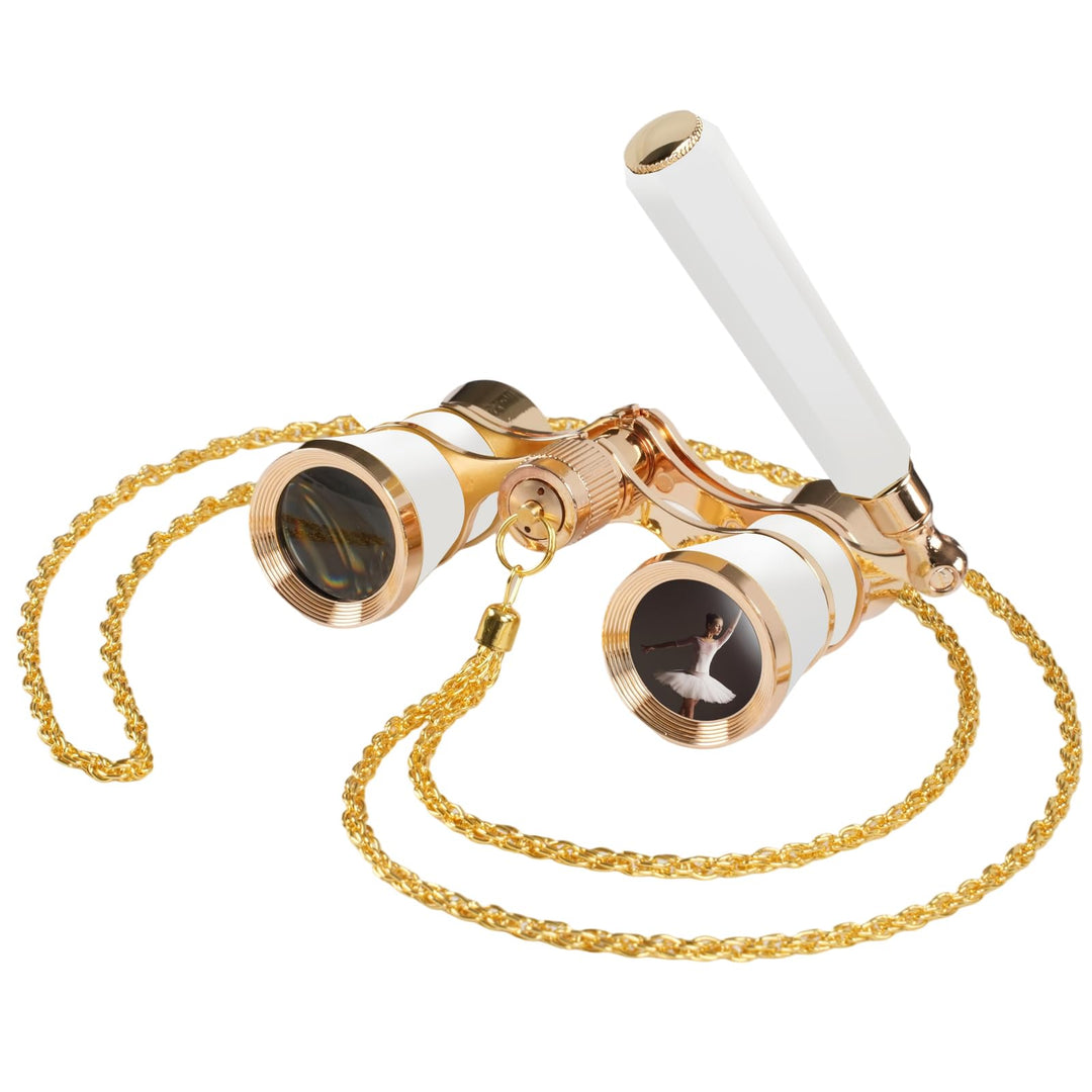 3X25 Glasfernglas mit verstellbarem Griff und Kette, BK7-Optiklinse, niedliches Mini-Theaterfernglas