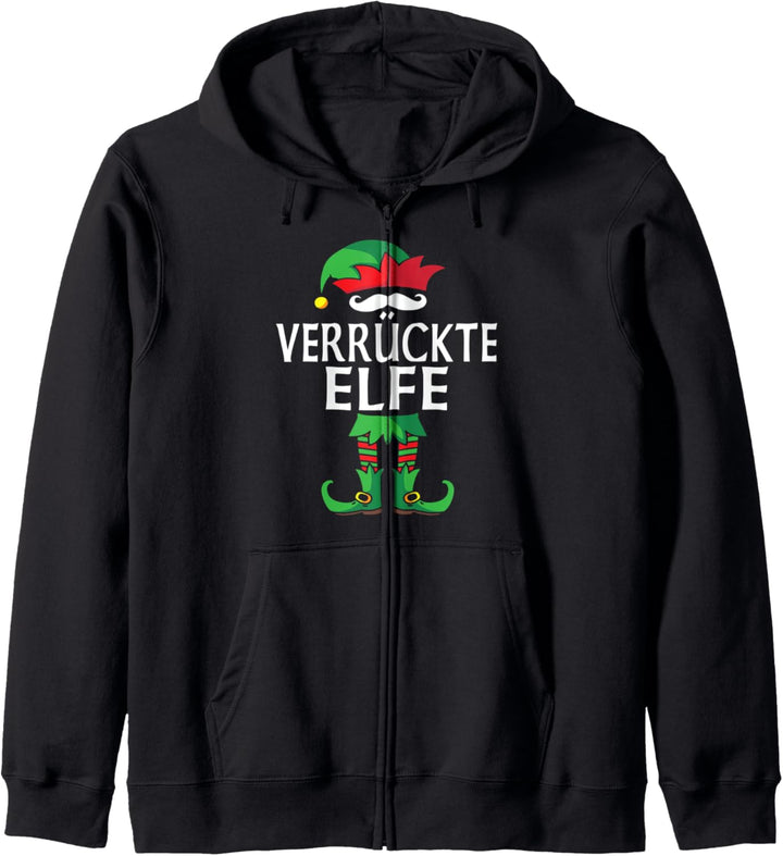 Verrückte Elfe Partnerlook Familien Outfit Weihnachten Kapuzenjacke