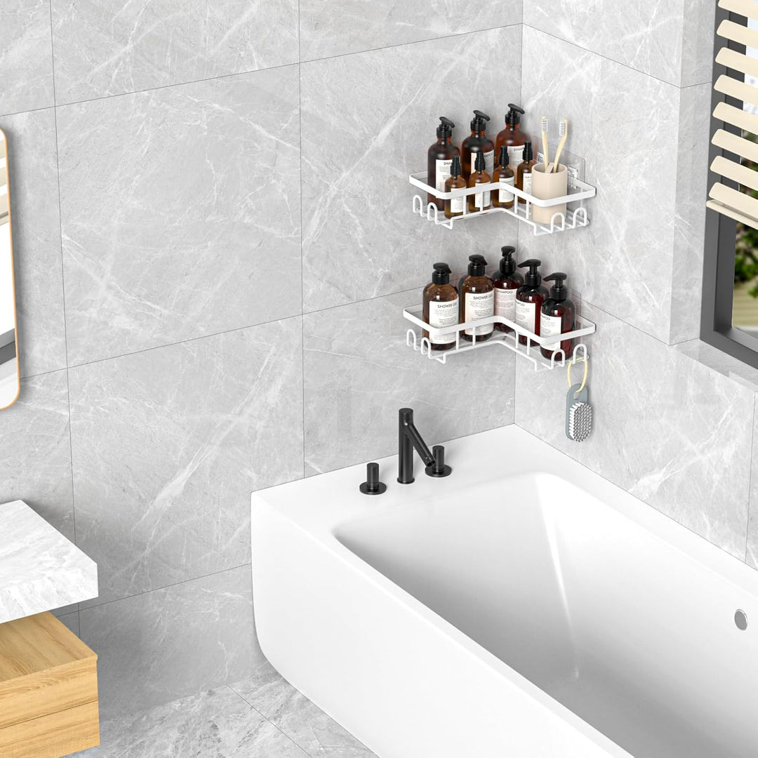 Duschablage Ohne Bohren Ecke - Rostfreier Duschregal Badezimmer Organizer Shampoo Halterung für Dusc